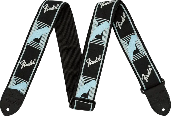 Fender Jacquard Monogrammed Strap - Black/Grey/Blue