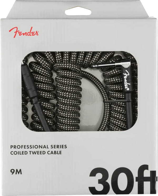 Fender Professional Series Coil Cable, 30', Gray Tweed