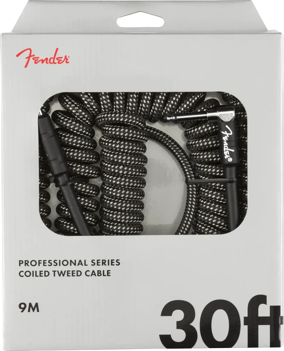 Fender Professional Series Coil Cable, 30', Gray Tweed