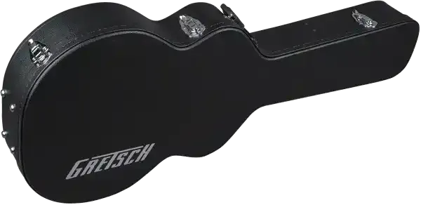 Gretsch G2622 Case, Black showing durable black exterior and chrome plated latches for guitar protection.