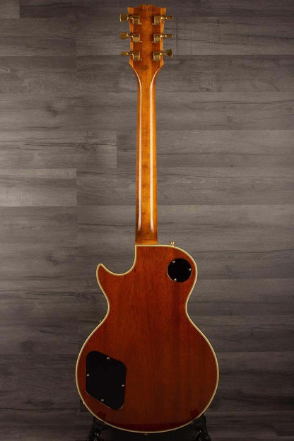 USED - Gibson 1982 Les Paul Custom - Antique sunburst back view showcasing wood grain and gold hardware.