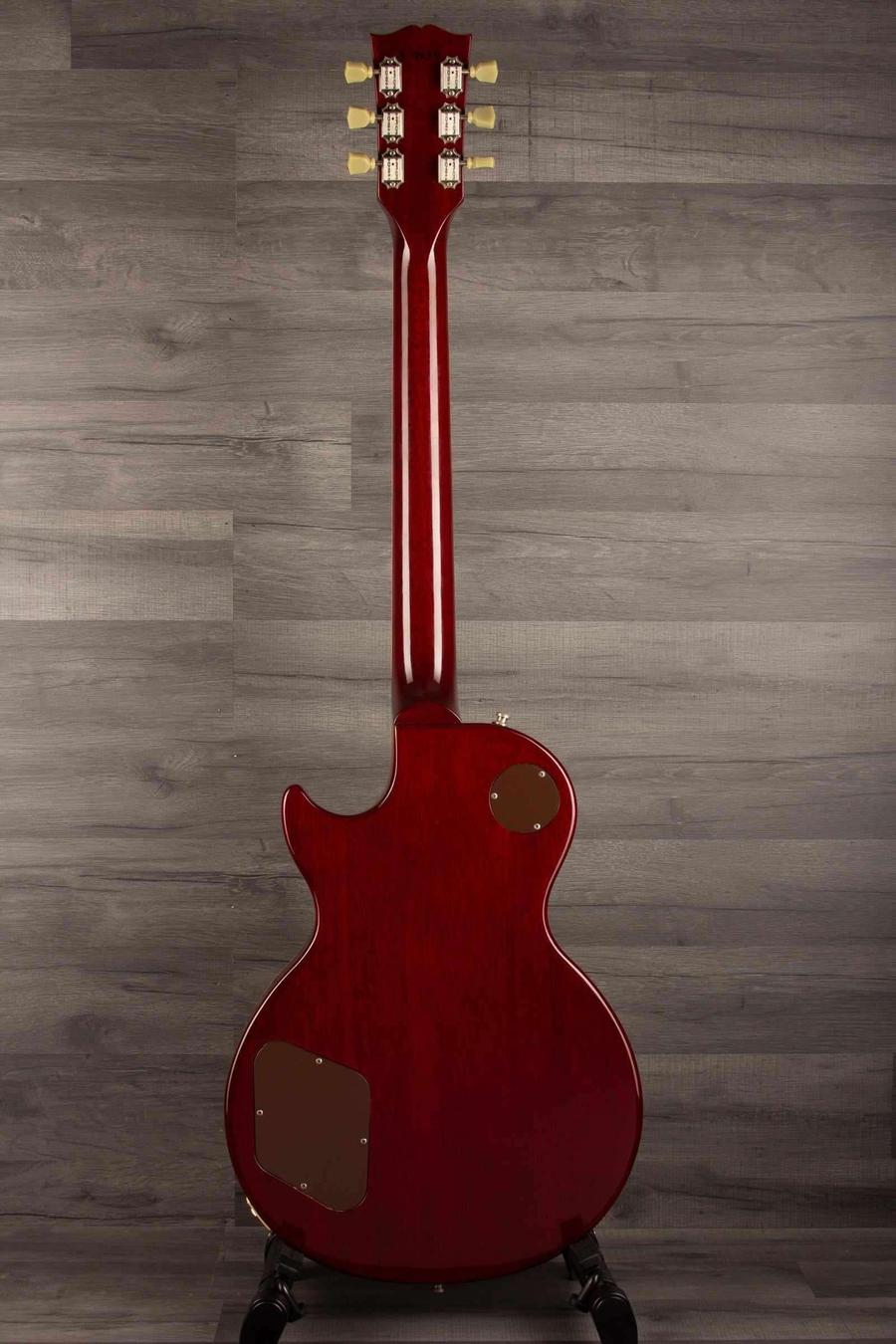 USED - Gibson 1988 Les Paul Pre Historic '59 back view showcasing deep cherry finish and original hardware.