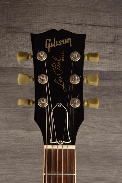USED - Gibson 1988 Les Paul Pre Historic '59 guitar headstock close-up with vintage tuning pegs and logo.