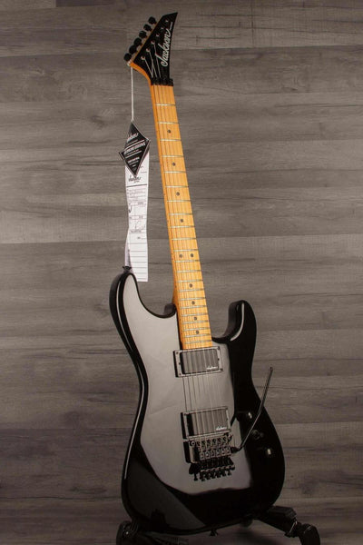 Jackson Pro Origins 1985 San Dimas SD1 HH FR, Maple Fingerboard, Gloss Black guitar on display.