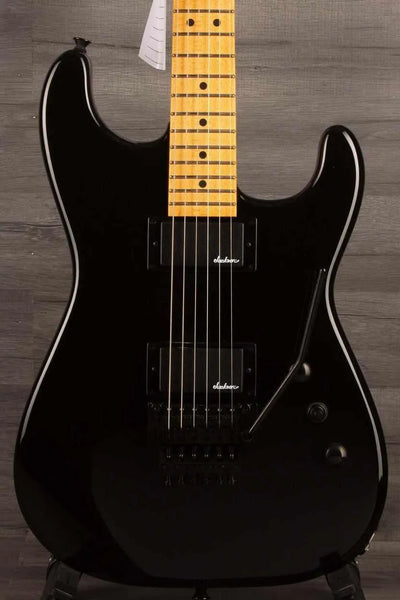 Jackson Pro Origins 1985 San Dimas SD1 HH FR, Maple Fingerboard, Gloss Black guitar front view.