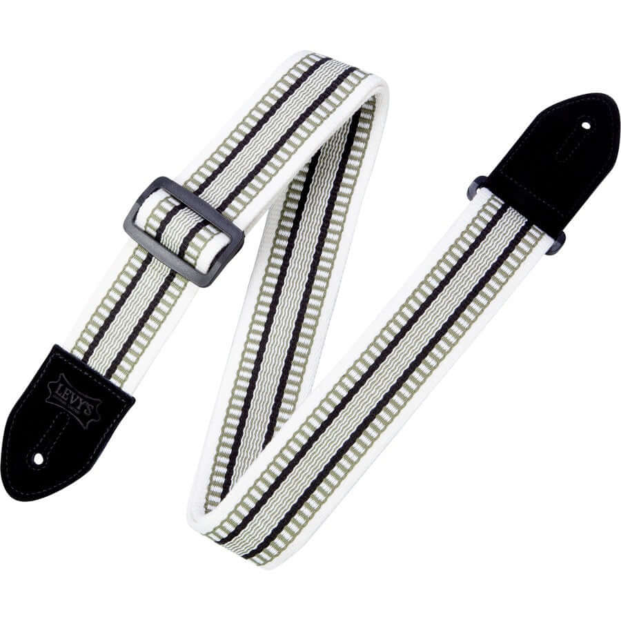 Levy's Cotton Weave w Suede Ends Guitar Strap - Grasshopper Cotton