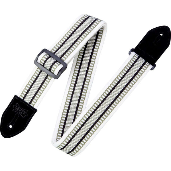 Levy's Cotton Weave w Suede Ends Guitar Strap - Grasshopper Cotton