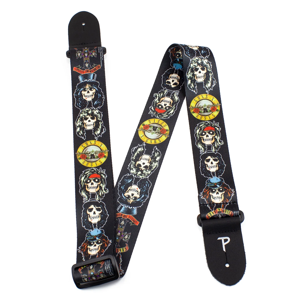 PERRI'S 2" POLY STRAP GUNS N ROSES APPETITE SKULL