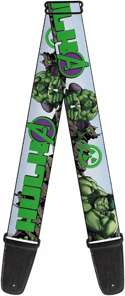 Buckle Down Avengers Assemble Hulk In Action Guitar Strap