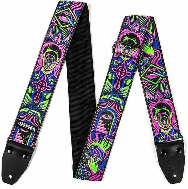 Dunlop Strap - I Love Dust Headspace Guitar Strap featuring vibrant, Jacquard-woven fabric design by ilovedust.