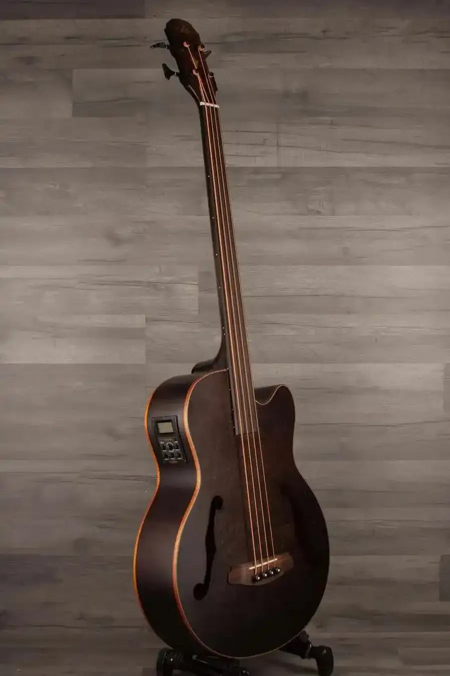 Aria FEB F2M/FL Medium scale Fretless Acoustic Bass - Black
