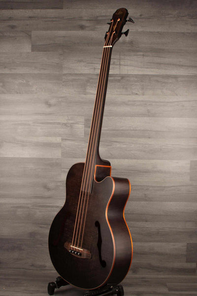 Aria FEB F2M/FL Medium scale Fretless Acoustic Bass - Black