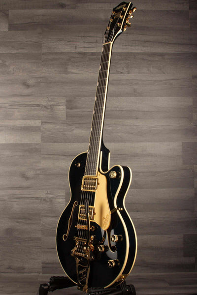 Gretsch Broadkaster® Jr. LX Center Block guitar in Midnight Sapphire with gold hardware and ebony fingerboard.