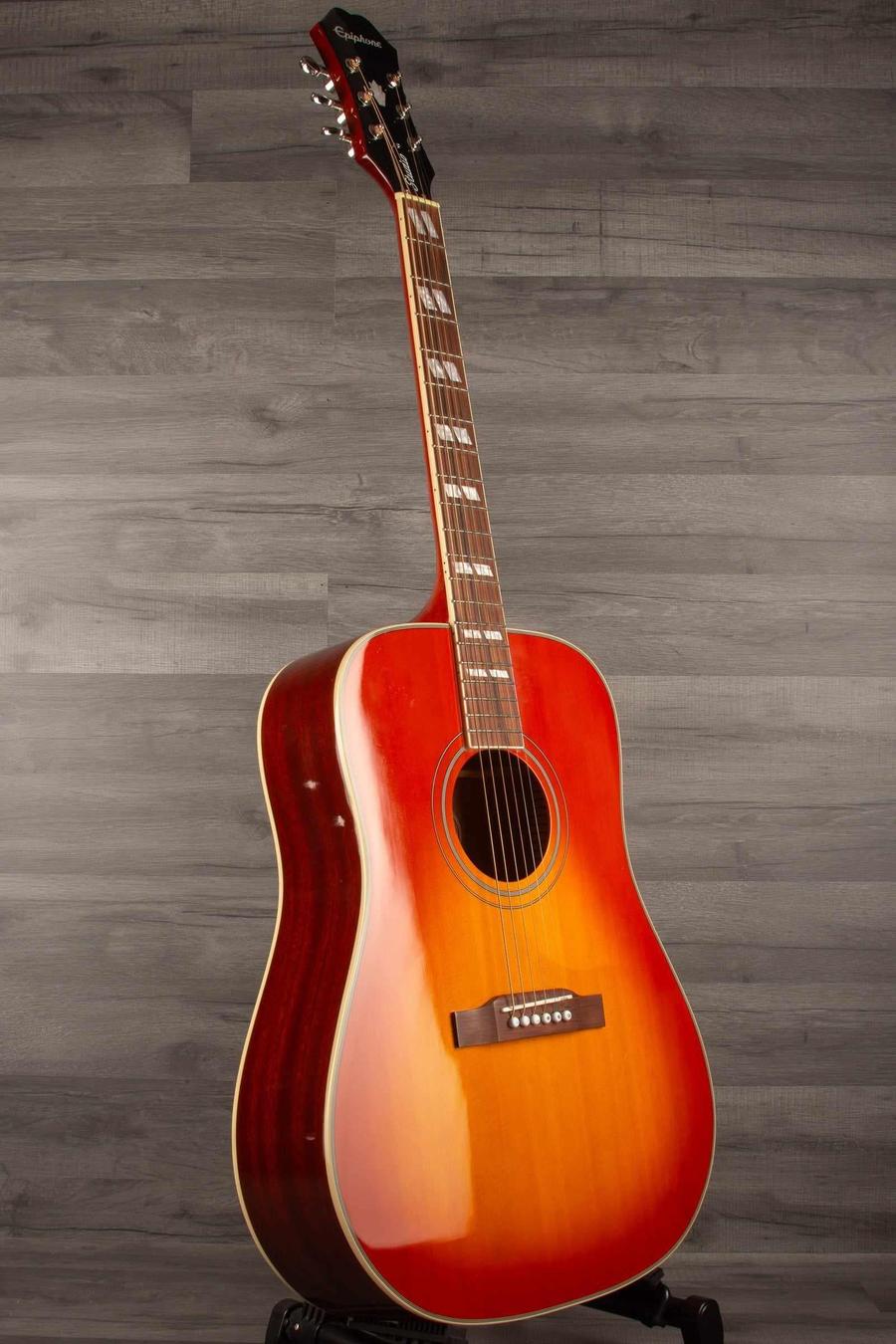 B stock. Epiphone Hummingbird Studio - Faded Cherry - Solid Top / Fishman Sonitone - Acoustic Guitar - MusicStreet