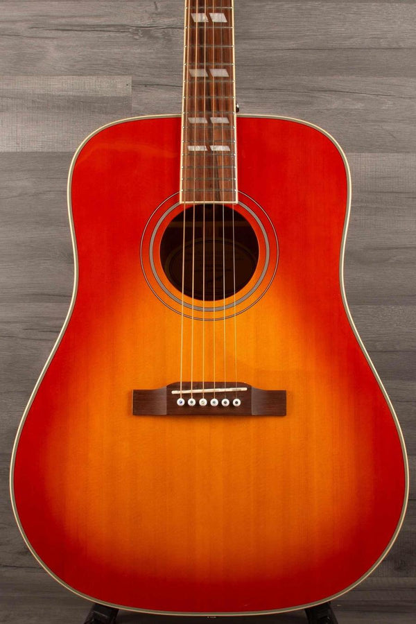 B stock. Epiphone Hummingbird Studio - Faded Cherry - Solid Top / Fishman Sonitone - Acoustic Guitar - MusicStreet