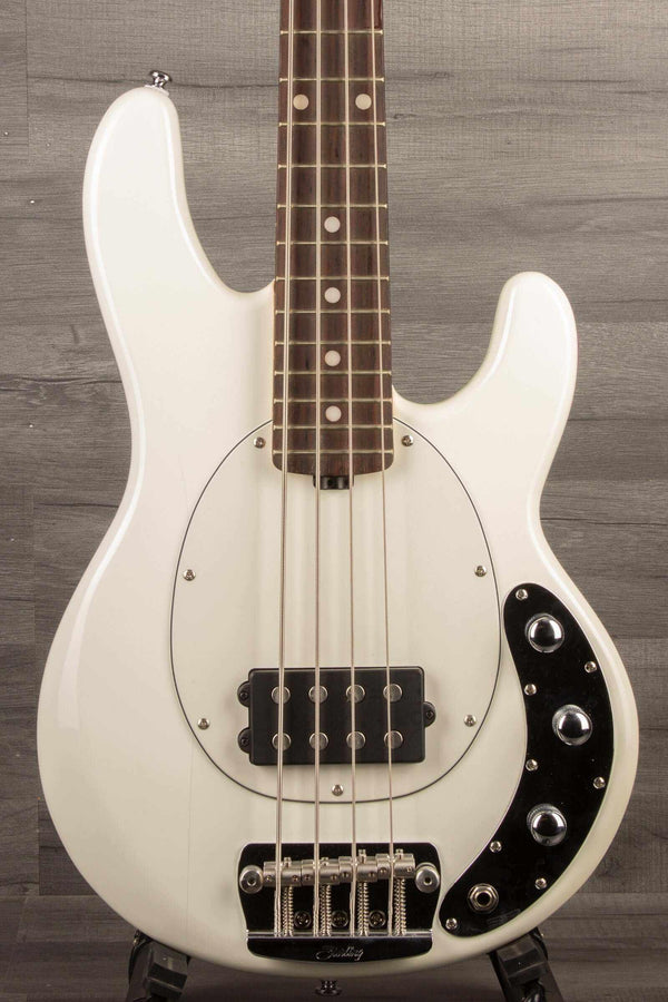 *B Stock - Sterling Stingray Short Scale Bass Guitar - Olympic White - MusicStreet