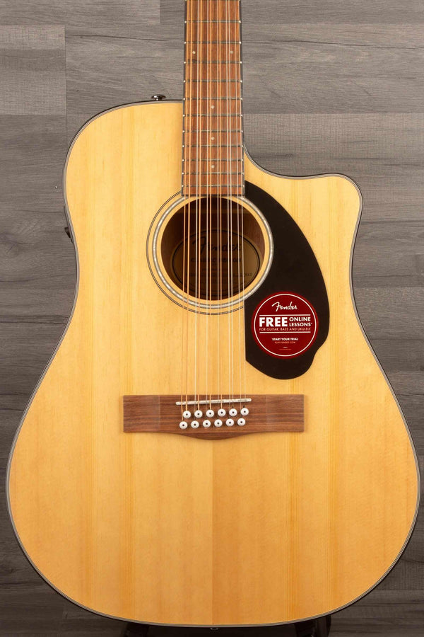 Fender CD-60SCE Dreadnought 12-string, Walnut Fingerboard, Natural - MusicStreet