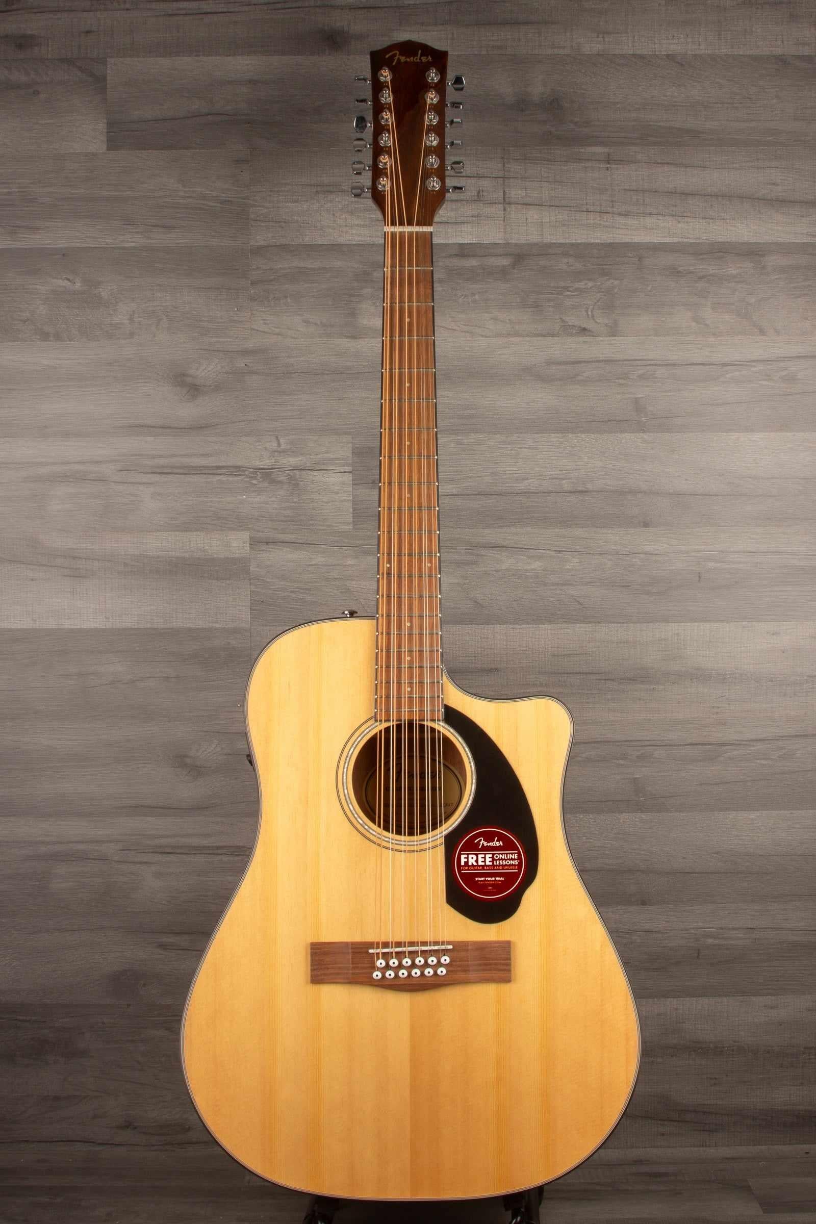 Fender CD-60SCE Dreadnought 12-string, Walnut Fingerboard, Natural - MusicStreet