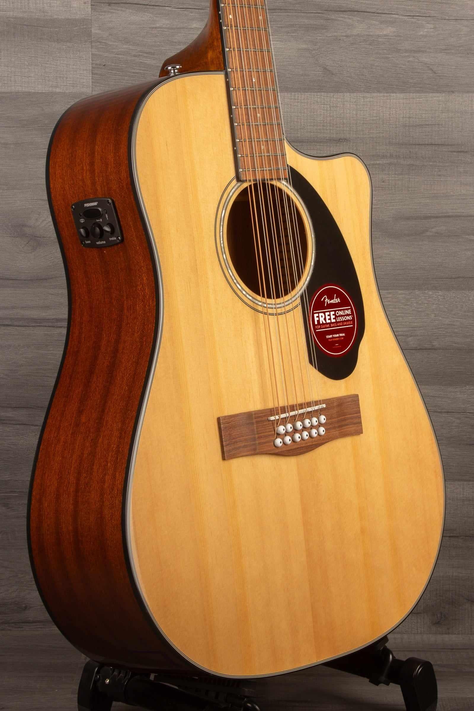 Fender CD-60SCE Dreadnought 12-string, Walnut Fingerboard, Natural - MusicStreet