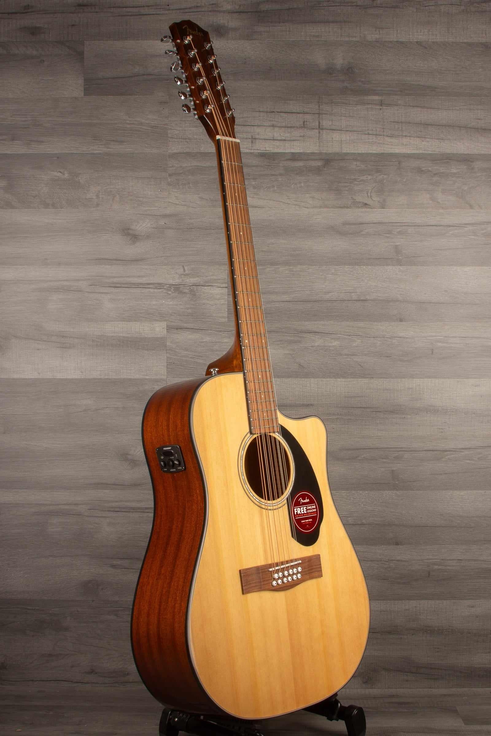 Fender CD-60SCE Dreadnought 12-string, Walnut Fingerboard, Natural - MusicStreet
