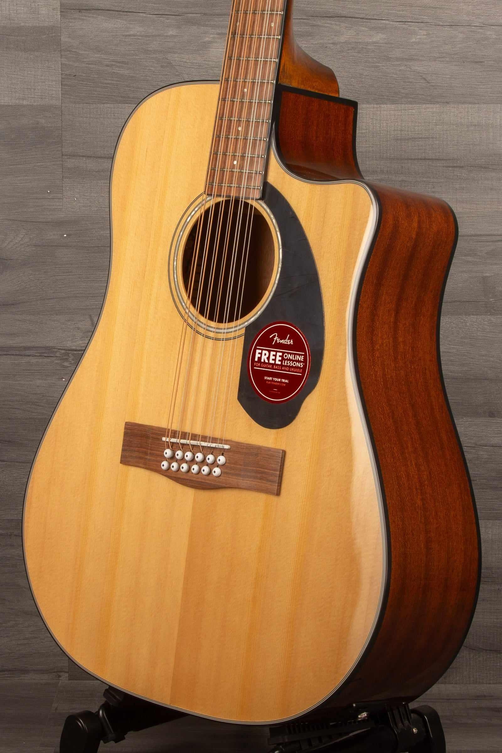 Fender CD-60SCE Dreadnought 12-string, Walnut Fingerboard, Natural - MusicStreet