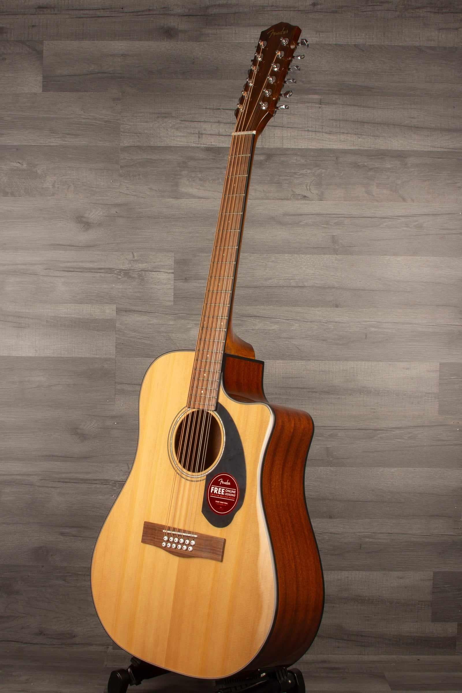 Fender CD-60SCE Dreadnought 12-string, Walnut Fingerboard, Natural - MusicStreet