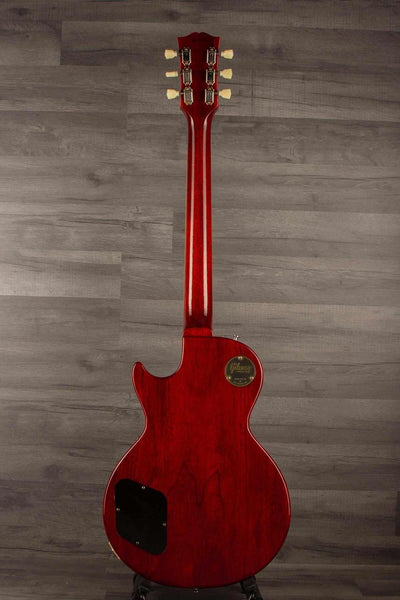 USED Gibson Murphy Lab Ultra Light Aged Royal Tea Burst '59 Les Paul guitar back view with solid Mahogany body and neck.