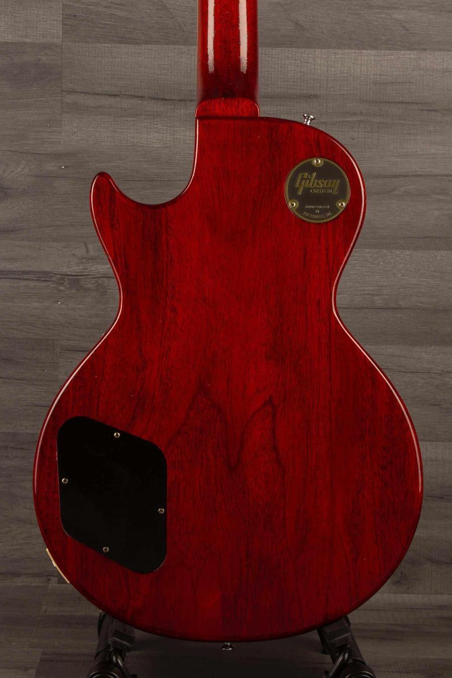 Back view of USED Gibson Murphy Lab Ultra Light Aged '59 Les Paul guitar in royal tea burst finish.