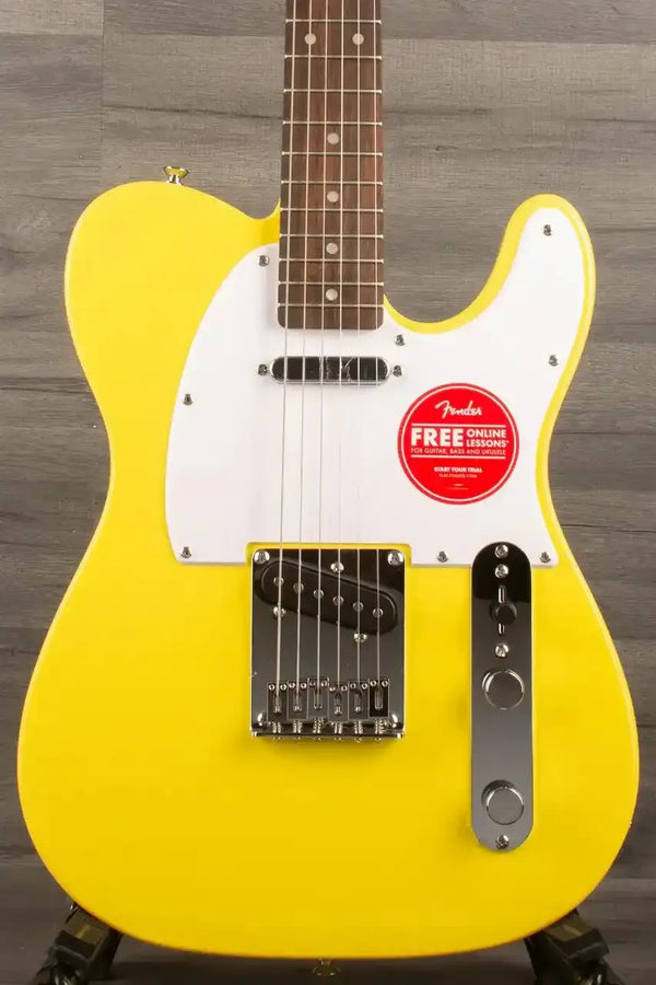 Squier Sonic® Telecaster®, Laurel Fingerboard, White Pickguard, Canary Yellow - MusicStreet