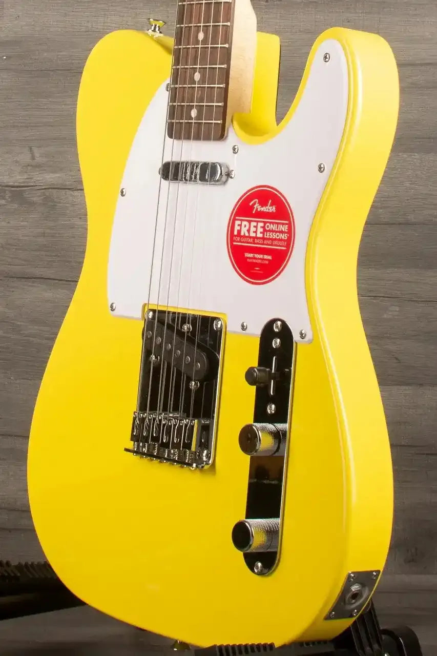 Squier Sonic® Telecaster®, Laurel Fingerboard, White Pickguard, Canary Yellow - MusicStreet