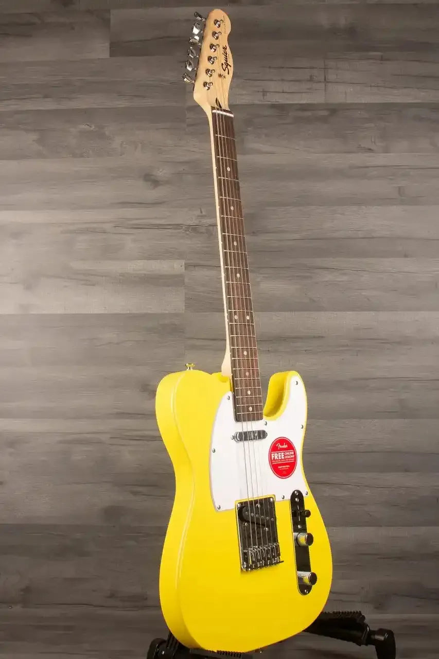 Squier Sonic® Telecaster®, Laurel Fingerboard, White Pickguard, Canary Yellow - MusicStreet