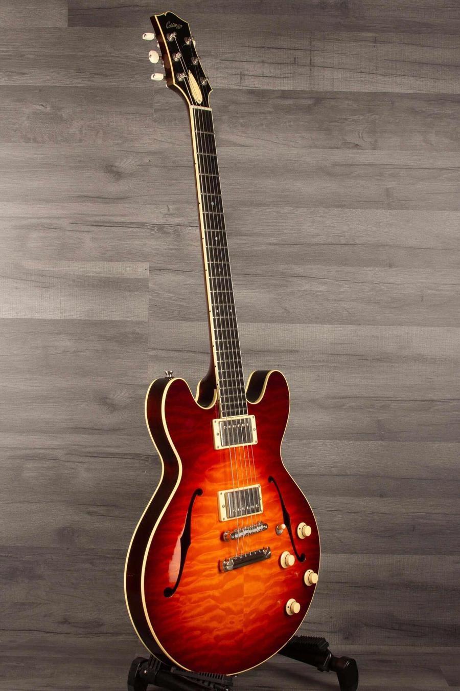 USED Collings I-35 Deluxe Quilt Top Tobacco Sunburst #12696