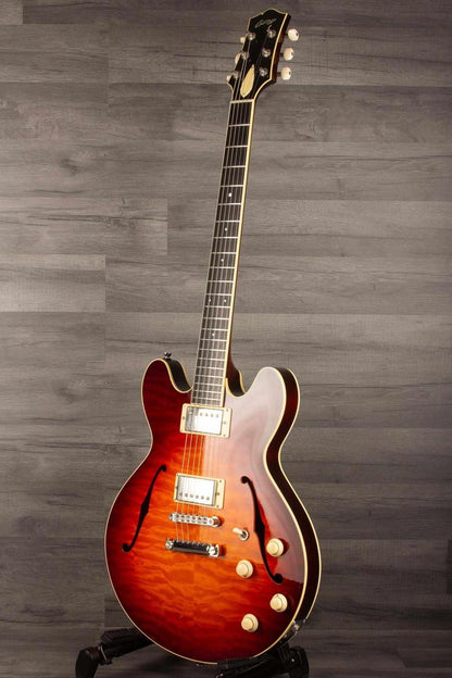 USED Collings I-35 Deluxe Quilt Top Tobacco Sunburst #12696