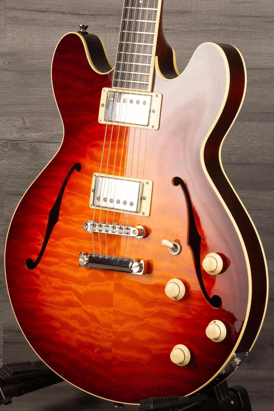 USED Collings I-35 Deluxe Quilt Top Tobacco Sunburst #12696