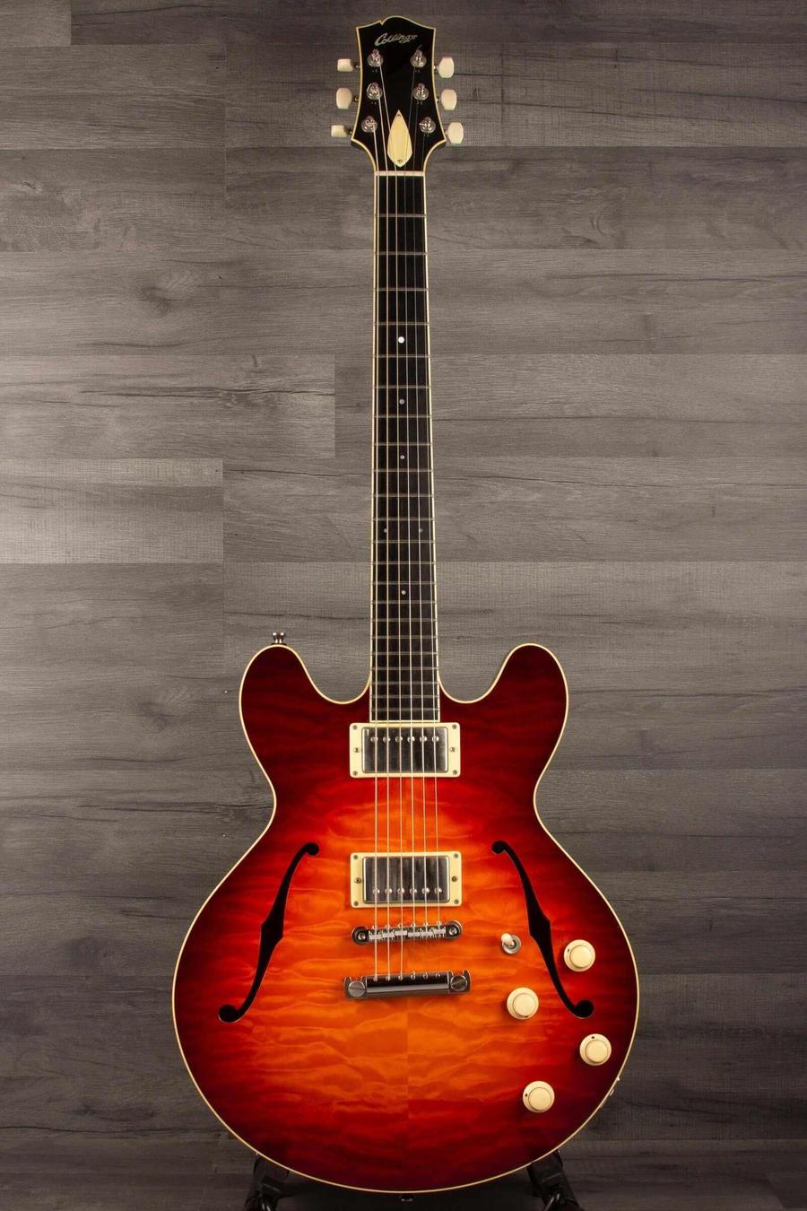 USED Collings I-35 Deluxe Quilt Top Tobacco Sunburst #12696