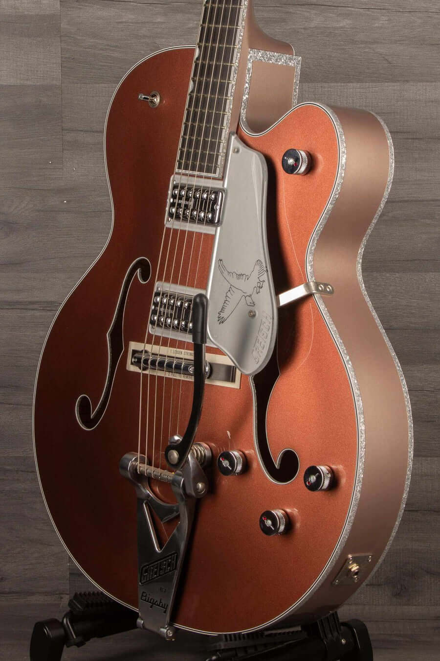 Gretsch G6136T Falcon Electric Guitar - Two Tone Copper / Sahara Metallic