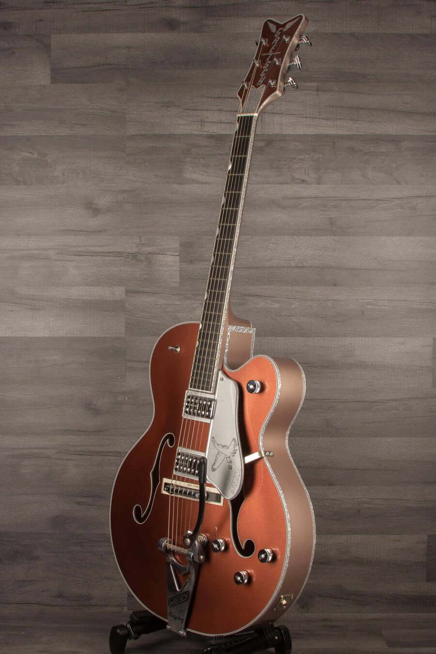 Gretsch G6136T Falcon Electric Guitar - Two Tone Copper / Sahara Metallic