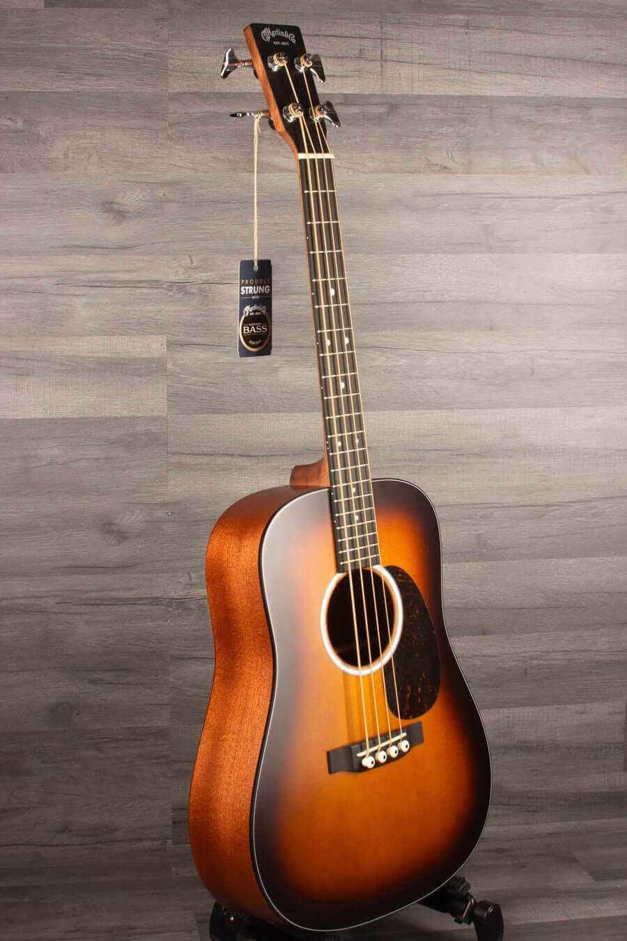 Martin DJR-10E Dreadnought Junior Short Scale Bass Guitar - Acoustic Burst