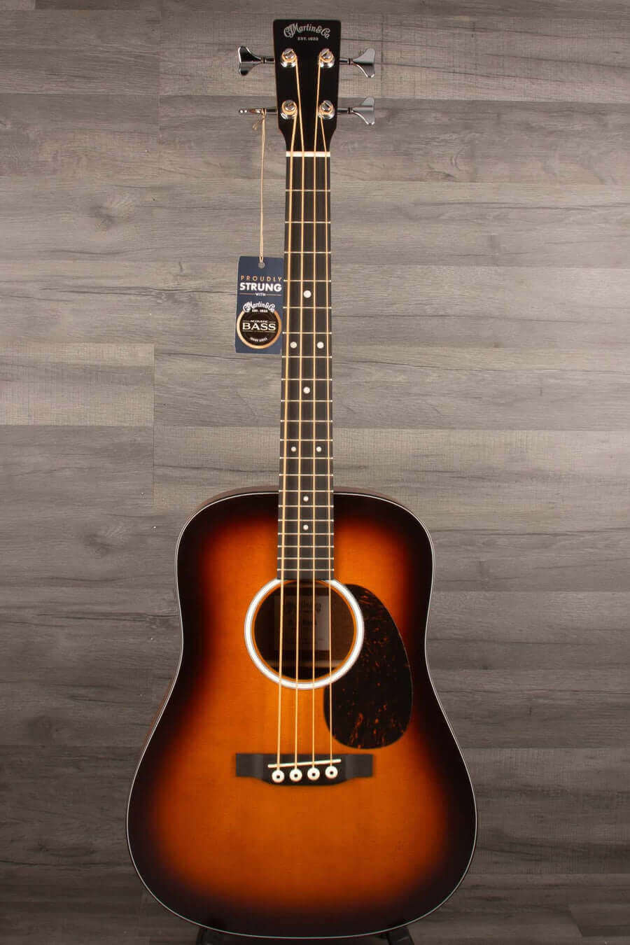 Martin DJR-10E Dreadnought Junior Short Scale Bass Guitar - Acoustic Burst