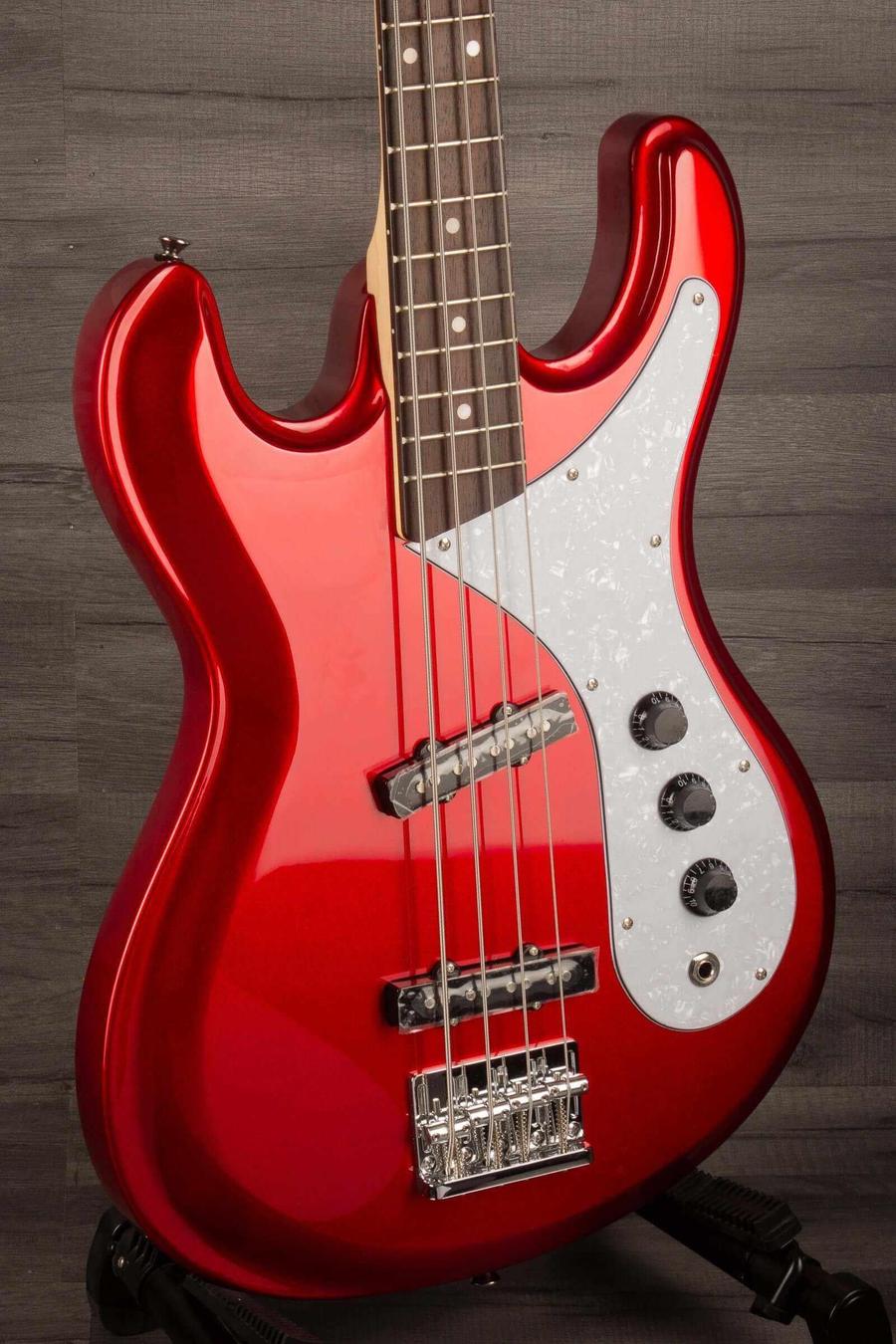 Aria Diamond Series Bass, DMB 01 OCR, Old Candy Apple Red - MusicStreet