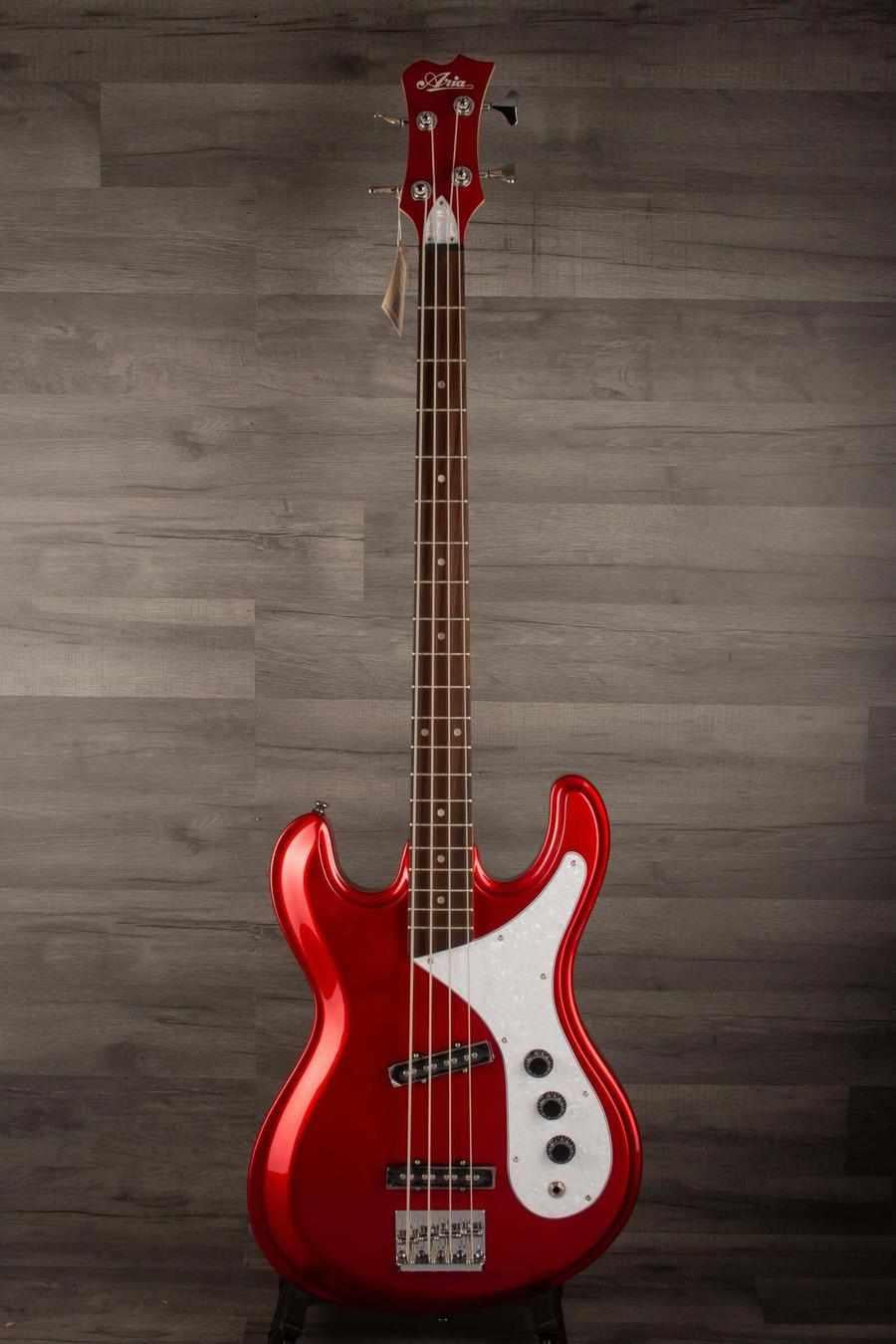 Aria Diamond Series Bass, DMB 01 OCR, Old Candy Apple Red - MusicStreet