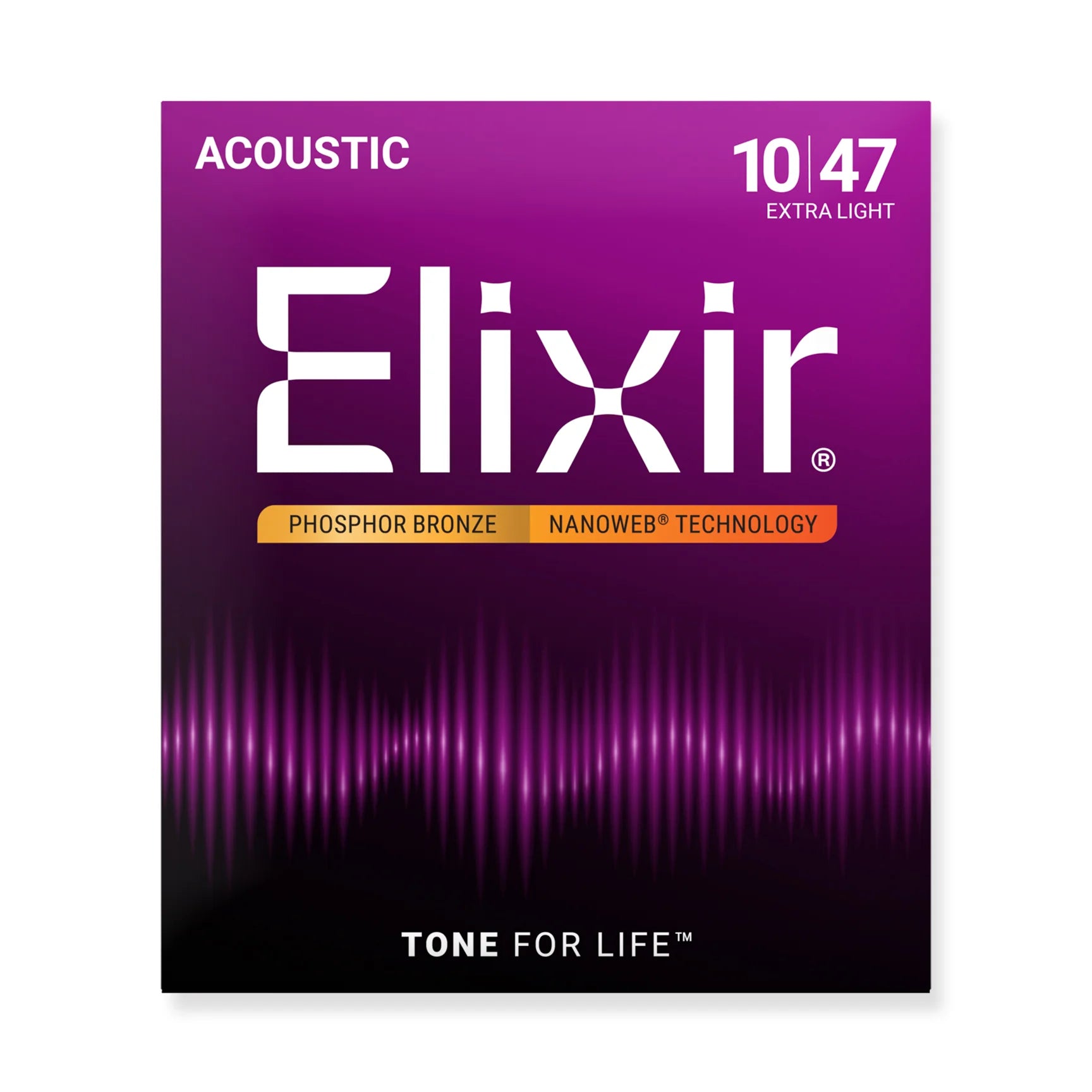 Elixir 10-47 Acoustic Guitar Strings - Premium Nanoweb Coated for Durability and Tone