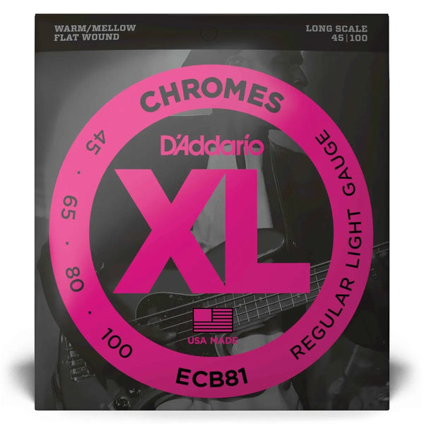 D'Addario ECB81 Chromes Bass, Regular Light, Long Scale, 45-100