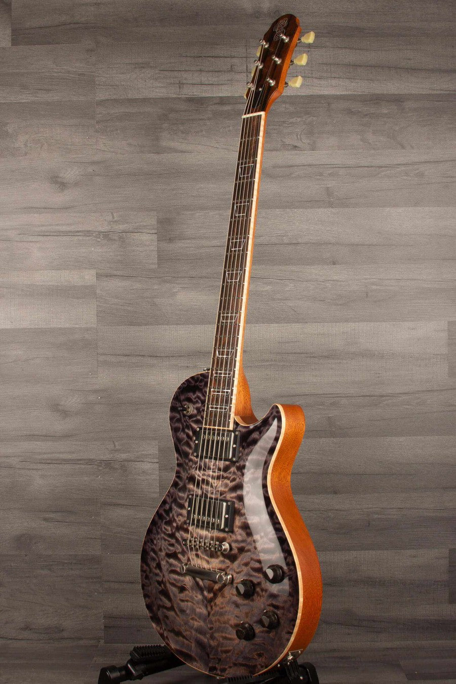 Patrick James Eggle Macon Carved Top Electric Guitar - Blackburst, Master Grade Quilt s#31117