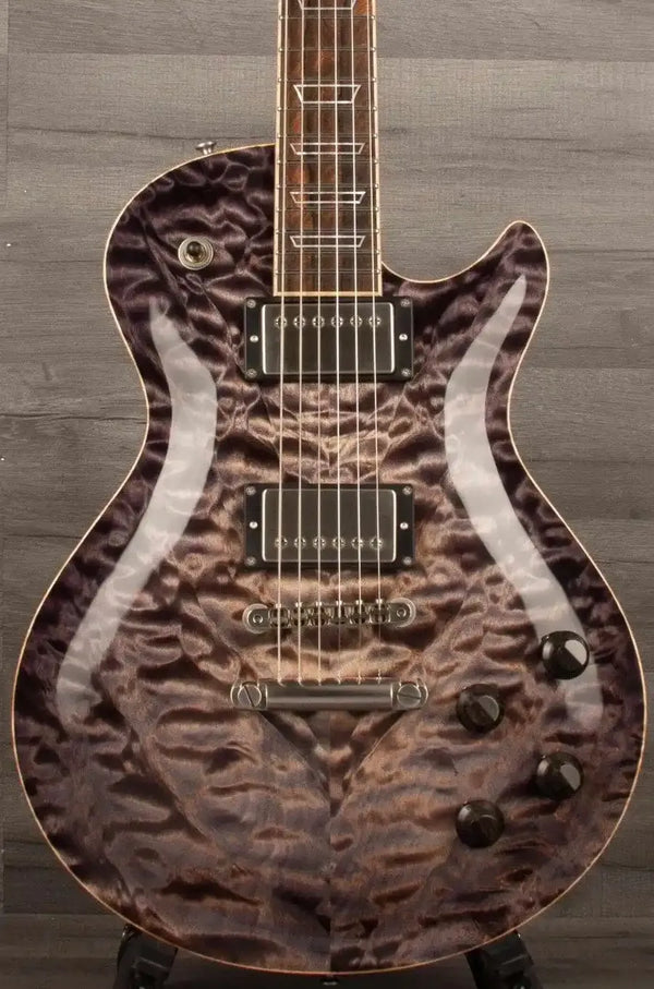Patrick James Eggle Macon Carved Top Electric Guitar - Blackburst, Master Grade Quilt s#31117