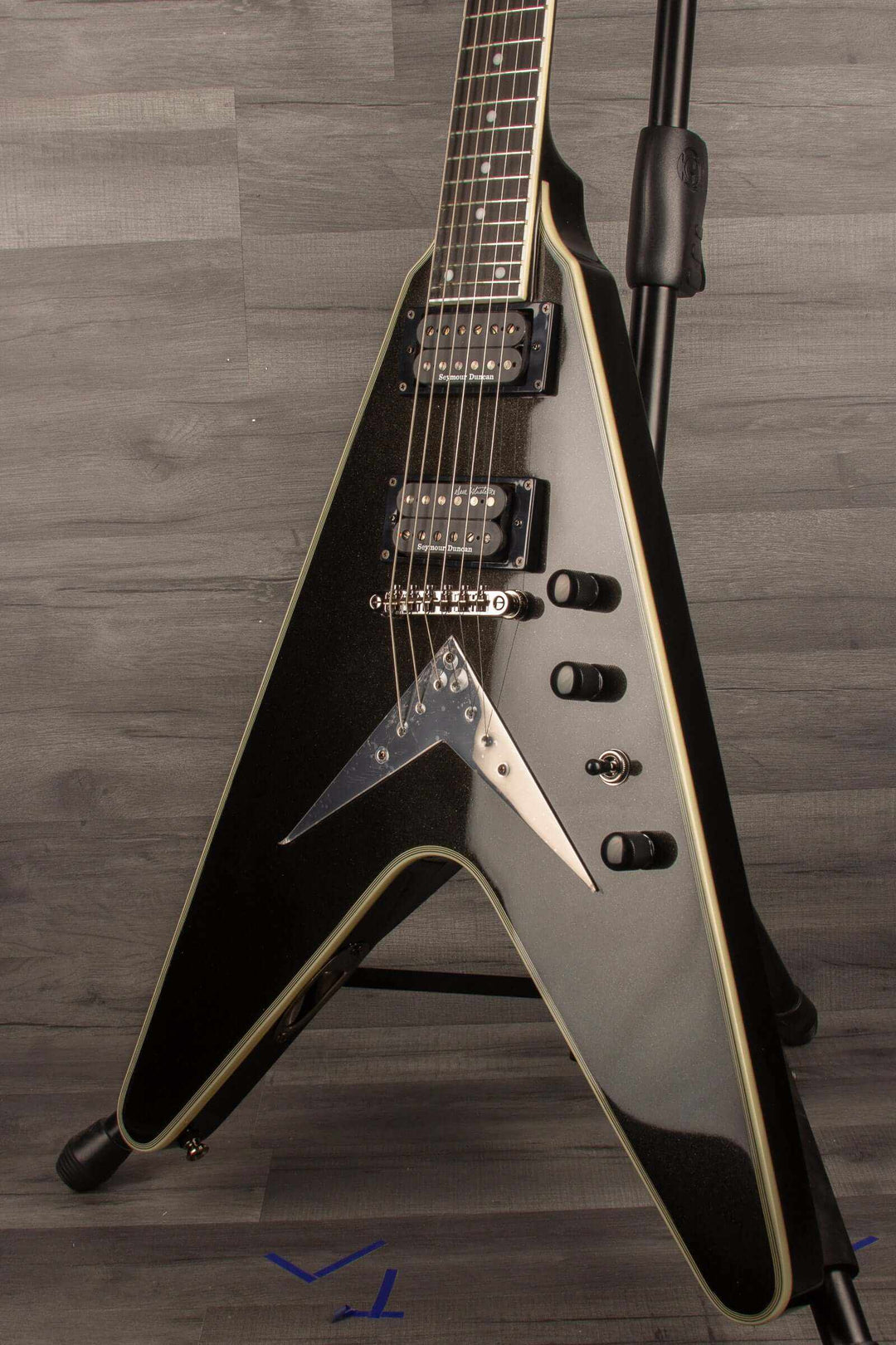 Epiphone Dave Mustaine Flying V Custom Electric Guitar, Metallic Black (Incl. Hard Case)