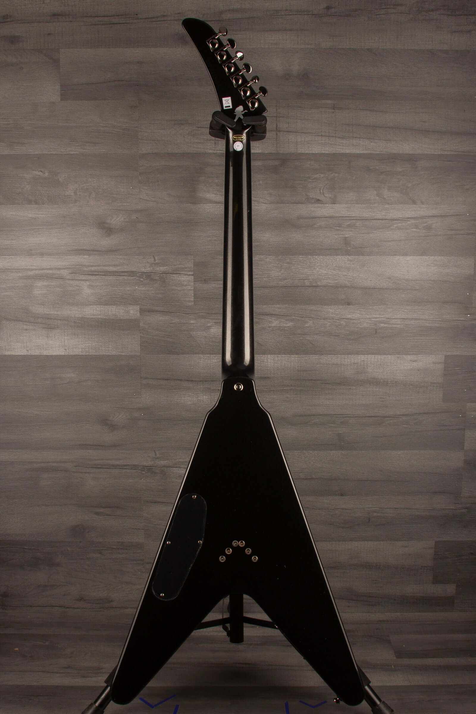 Epiphone Dave Mustaine Flying V Custom Electric Guitar, Metallic Black (Incl. Hard Case)