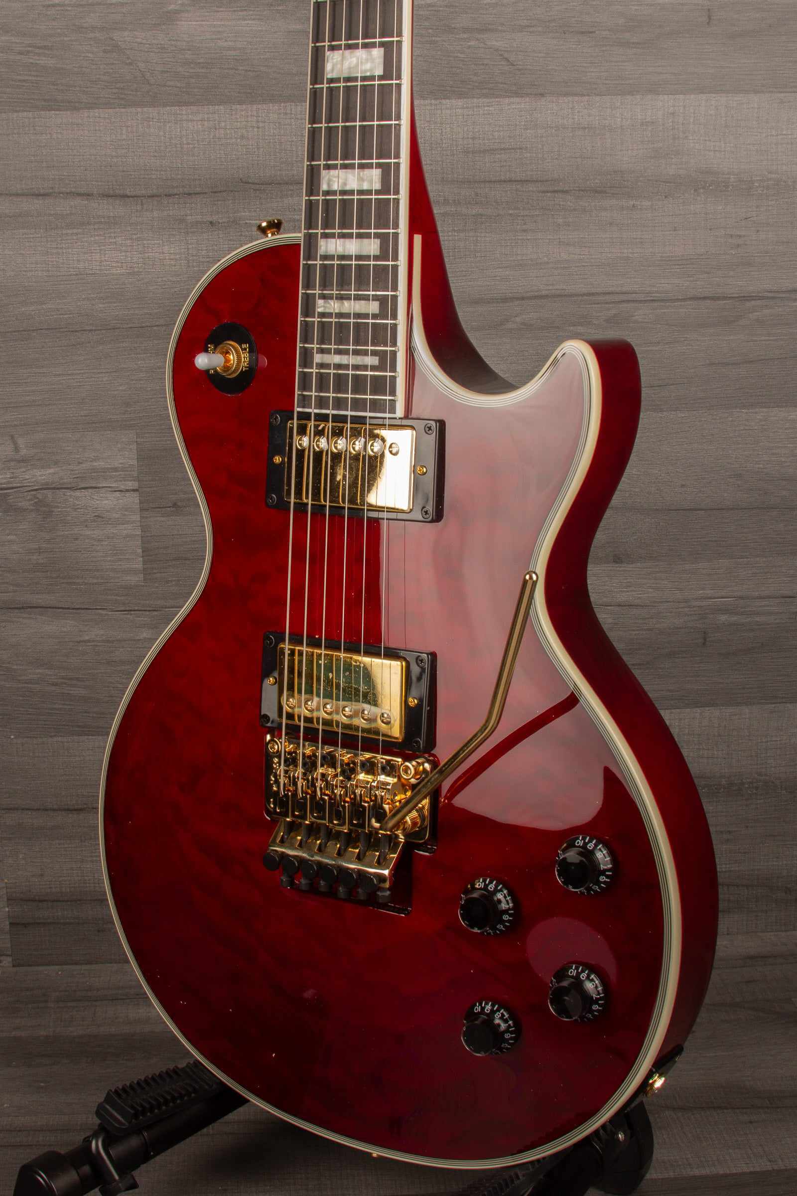Epiphone Alex Lifeson Les Paul Custom Axcess Quilt - Ruby (Incl. Hard Case) | MusicStreet