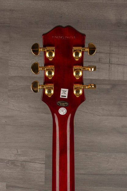 Epiphone Alex Lifeson Les Paul Custom Axcess Quilt Electric Guitar - Ruby (Incl. Hard Case)
