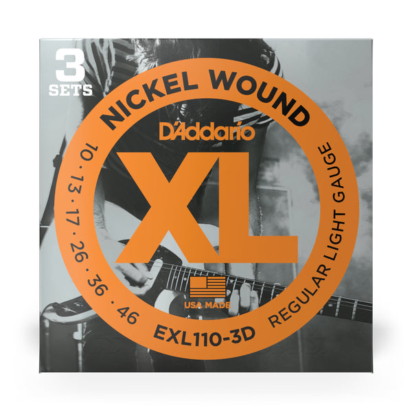 D'Addario EXL110-3D 10-46 Electric Guitar Strings 3 Pack
